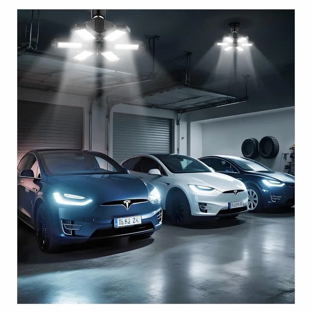 120W LED Garage Lights 10 Pack Deformable Ceiling Shop Light 6500K E26/E27